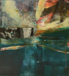 Henry Jackson, Conscious in a Dreamless Sleep #1, Oil Based MM on Paper with Handmade Collage, 8.35” x 7.5”