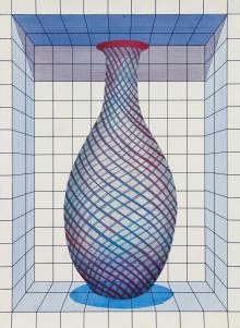 Robert Minervini, Murano Glass,Acrylic on Paper,14” x 11