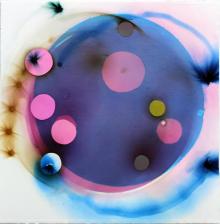 Smoke Painting, Blue Eclipse #13